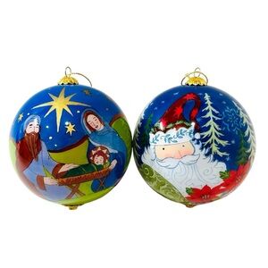 Retired Li Bien Nativity Christmas Ornaments - Pier 1 Balls 2007 & 2009